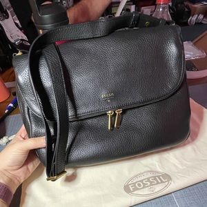 Fossil Black Leather Bag